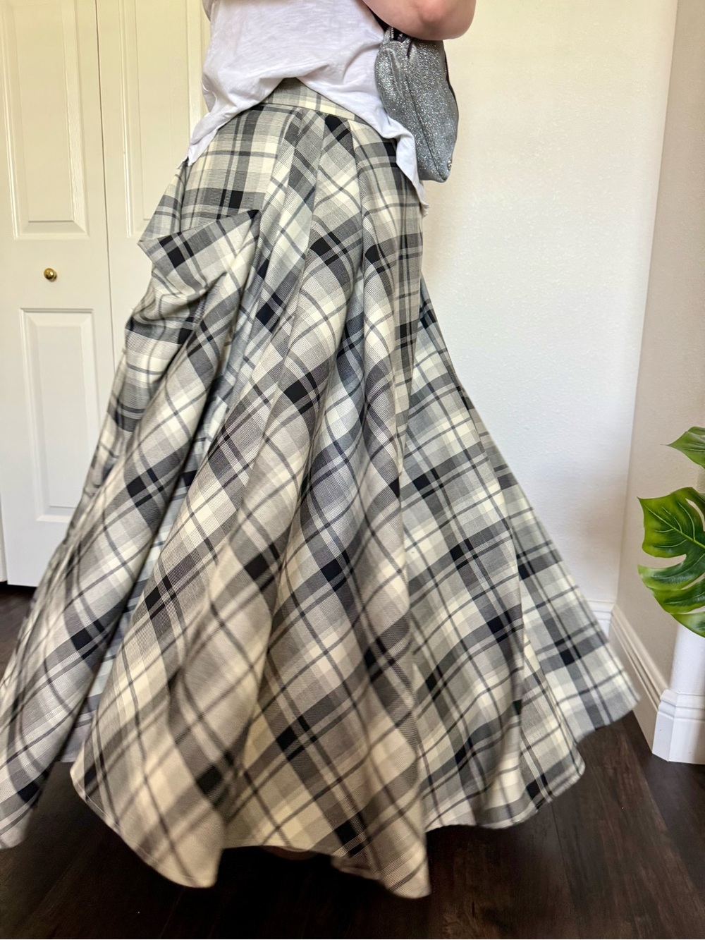 Plaid Maxi Skirt Asymmetrical Punk Preppy CBK Cool Girl Size 4 - Picture 6 of 11